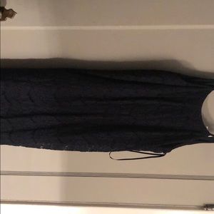 Navy blue short lace dress
